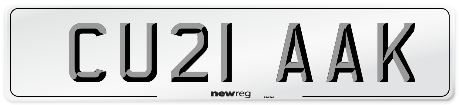 CU21 AAK Number Plate from New Reg